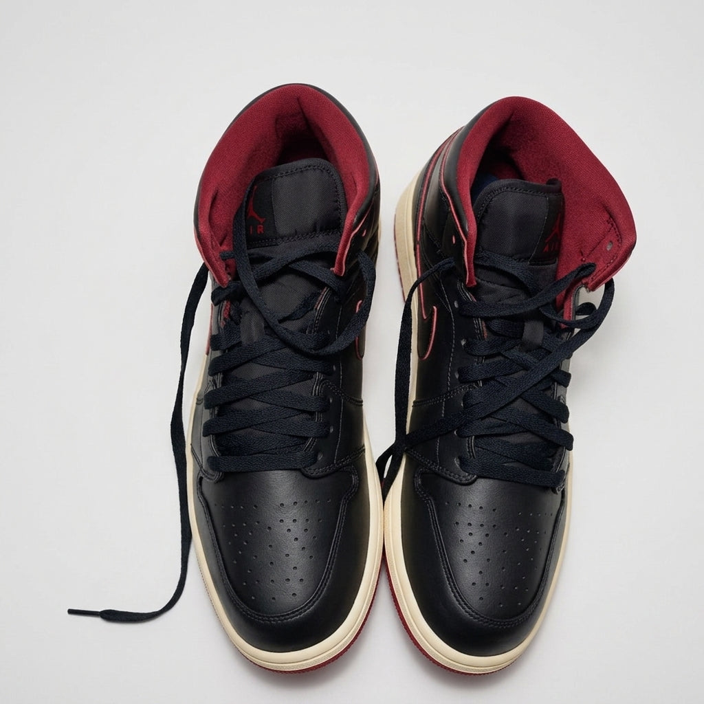 The Air Jordan 1 Mid Black Red